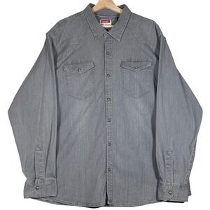 Wrangler Men's 2XL Casual Button Shirt Workwear Cotton‎ Blend Easy Care